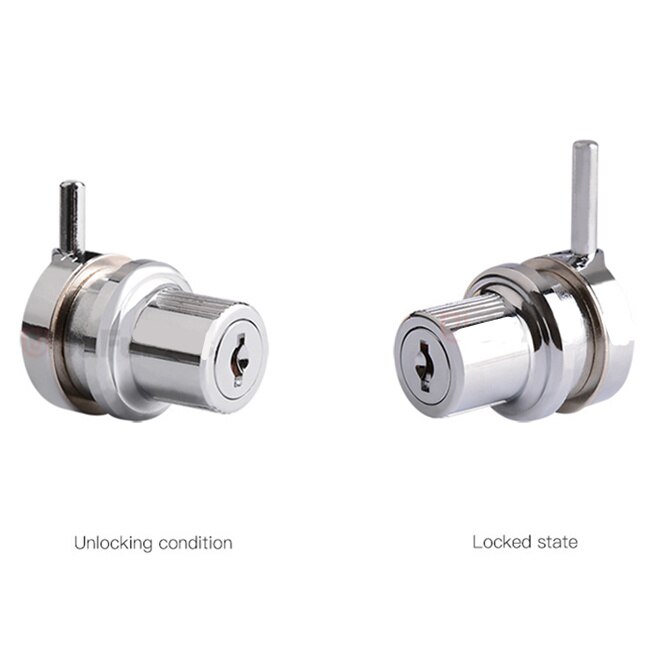 10 sets Lock with keys Display Showcase Cabinet Door Zinc Alloy Glass cabinet Door Locks Drawer lock Mall Shop Showcase lock