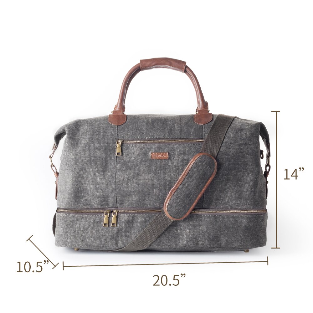 Mealivos Canvas Reizen Tote Bagage Mannen Weekender Plunjezak Met Schoenenvak