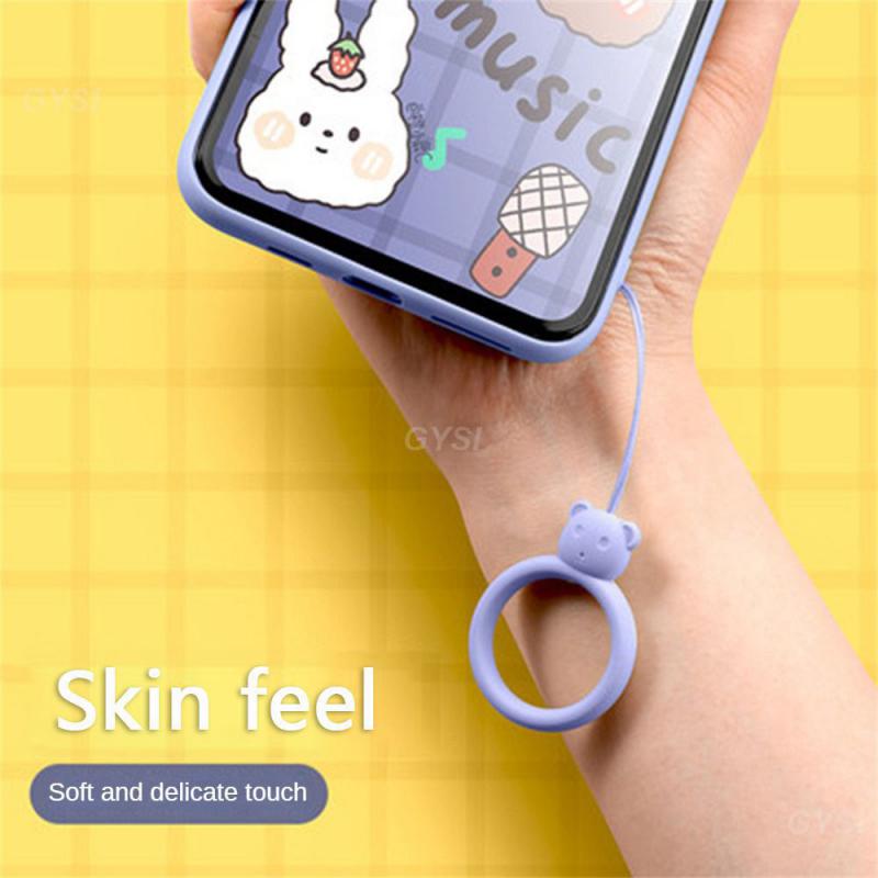 Ring Key Chain Soft Portable Lanyard Cartoon Smooth Comfortable Liquid Cute Silica Gel Elastic Pendant Multifunction Little Bear