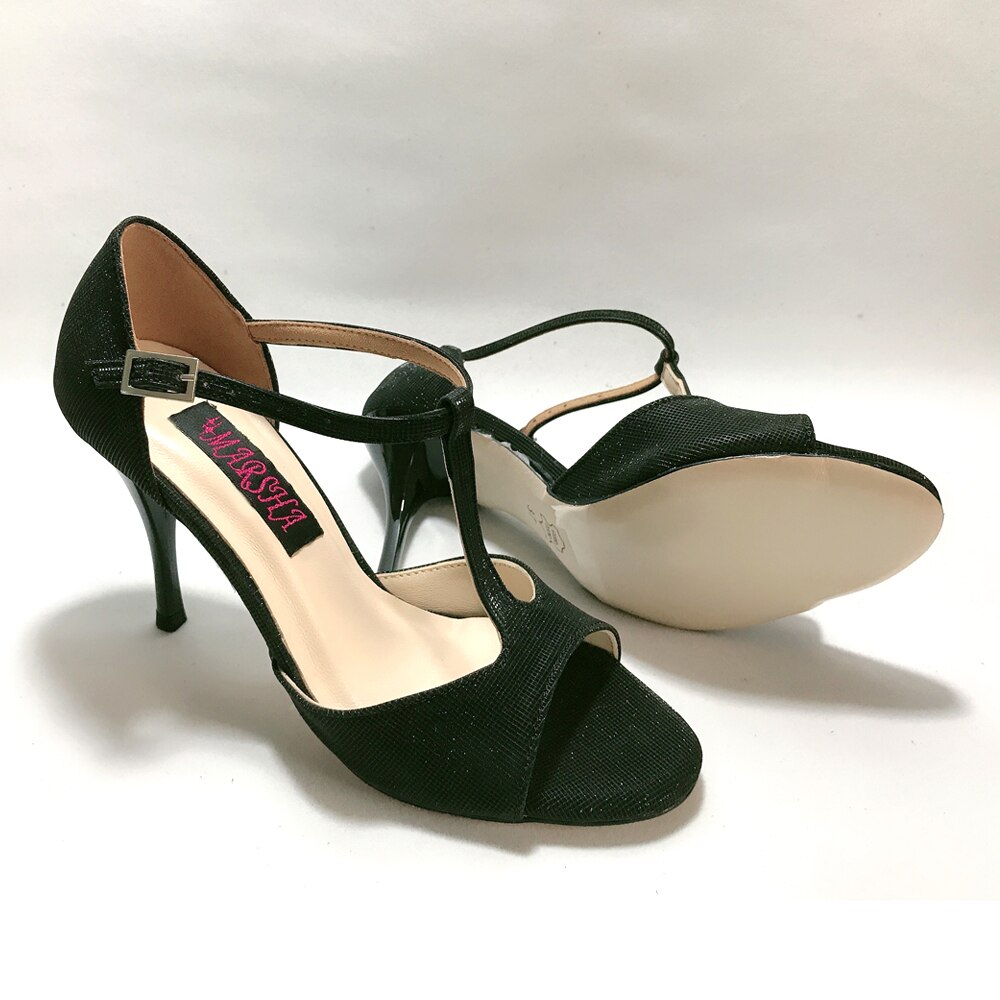 Zapatos de baile de Tango Argentina para mujer, calzado de boda y con suela de cuero, 62103BG, Blingbling
