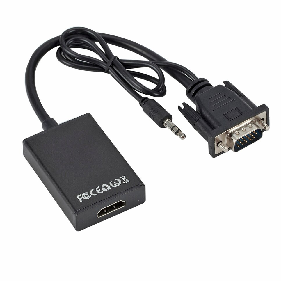 BGGQGG 1080P HD Vga a Hdmi con cavo Audio da 3.5mm adattatore Vga a Hdmi per PCProjector convertitore Audio Video da Laptop a HDTV Ps4