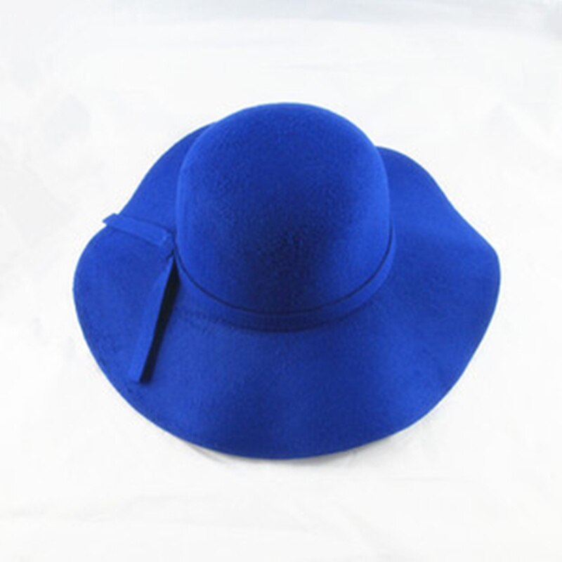 Vintage Retro Kids Kind Jongen Meisje Hoeden Fedora Polyester Vilt Samenpersbare Wide Brim Cloche Floppy Zon Strand Cap