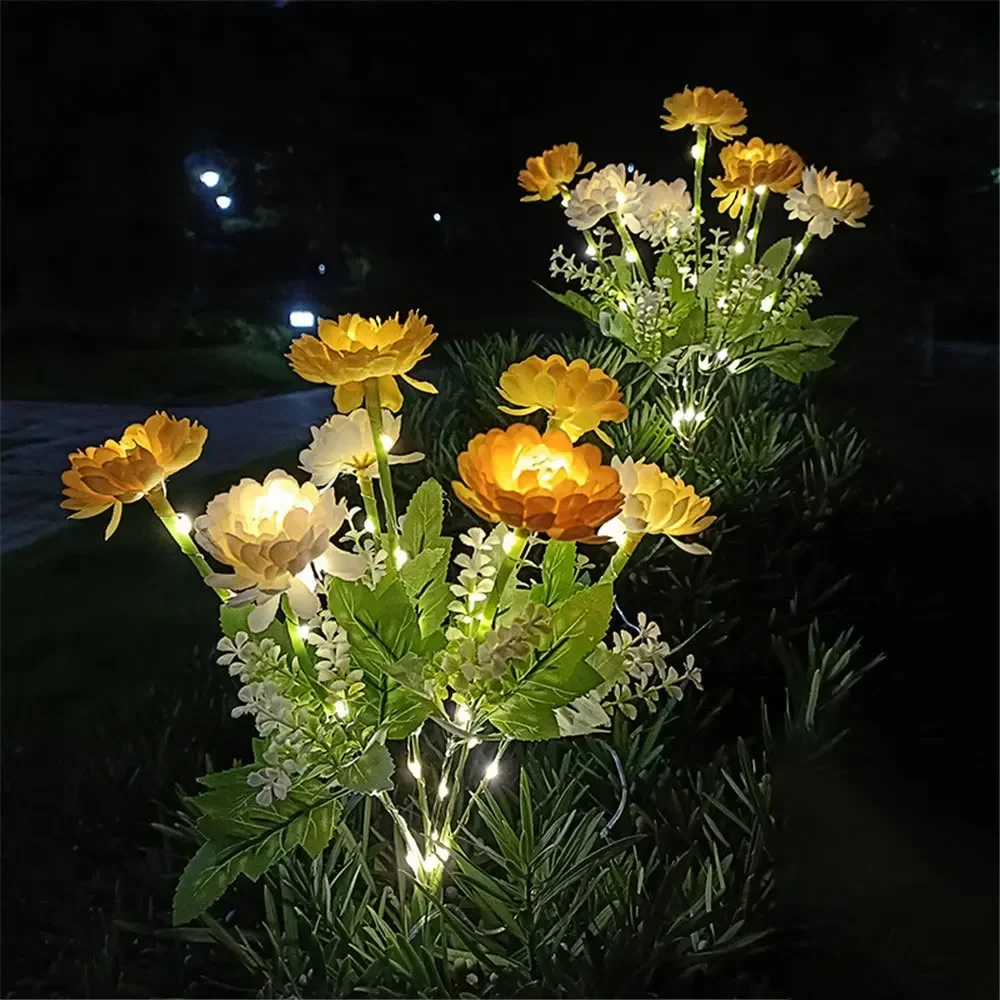 Außenbeleuchtung Weihnachten Solarleuchten Garten Schnee Lotusblume Rasenlampe für Hof Terrasse Blumenparty Lampe Hochzeit Muttertag: Grün