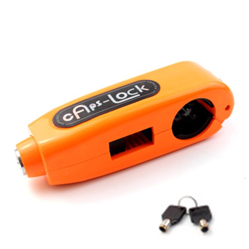 Motorcycle Handlebar Lock Universal Scooter Safety Lockstitch Brake Throttle Grip Anti Theft Protection Security Mini Lock: Orange