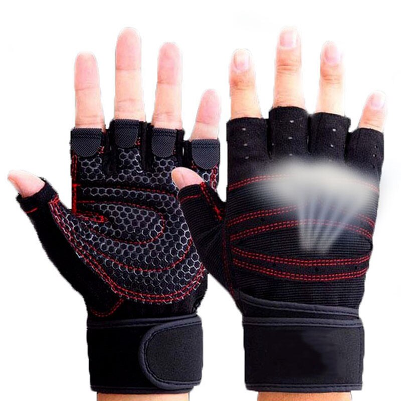Weight Lifting Training Gloves Women Men Fitness Sports Body Building Gymnastics Grips Gym Hand Palm Protector Fingerless Gloves