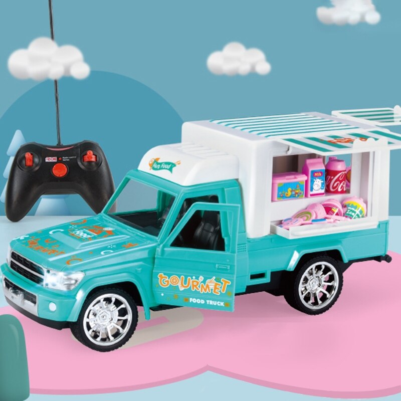 Coche eléctrico ligero con Control remoto para niños, juguete de coche de postre, Cuatro Caminos, helado de simulación