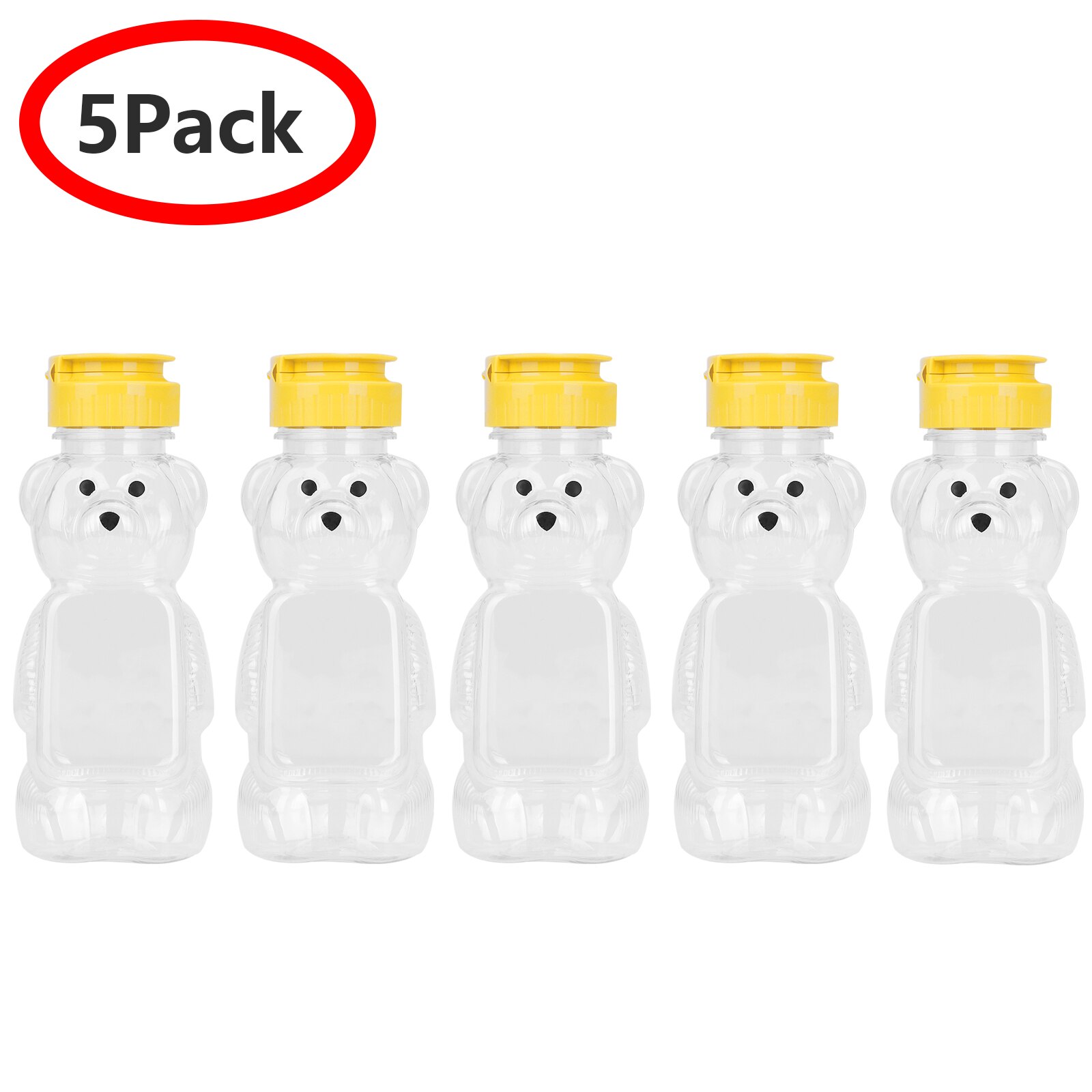 5 st honungbjörn halmflaska kopp mini söt pressbar mjölk te juice bära flaska dricka kopp behållare för barn barn dricka: Gul