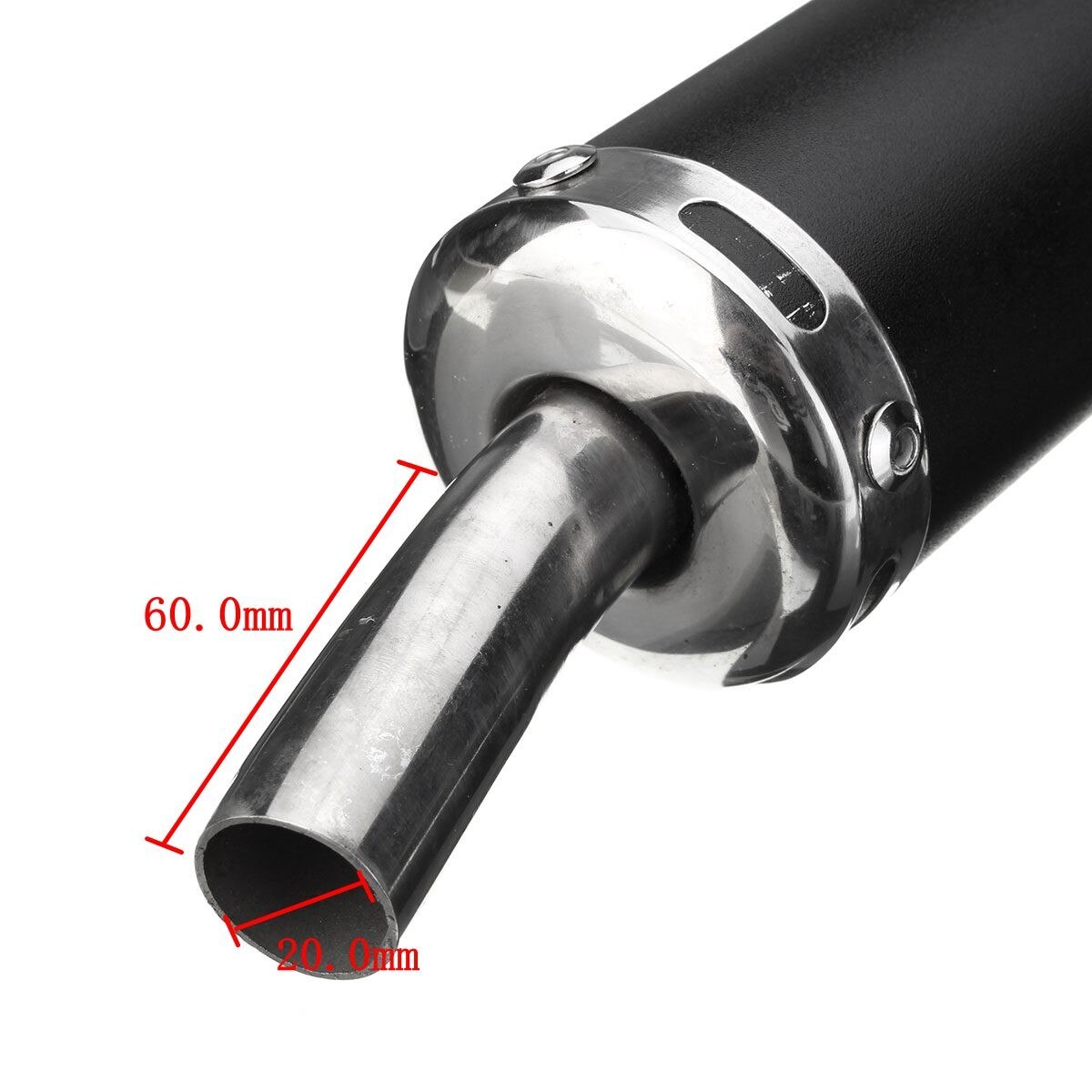Universal Motorcycle Exhaust Pipe Muffler Cafe Racer Exhaust Muffler Pipe with Sliding Bracket Matte Black Silver Exhaust System