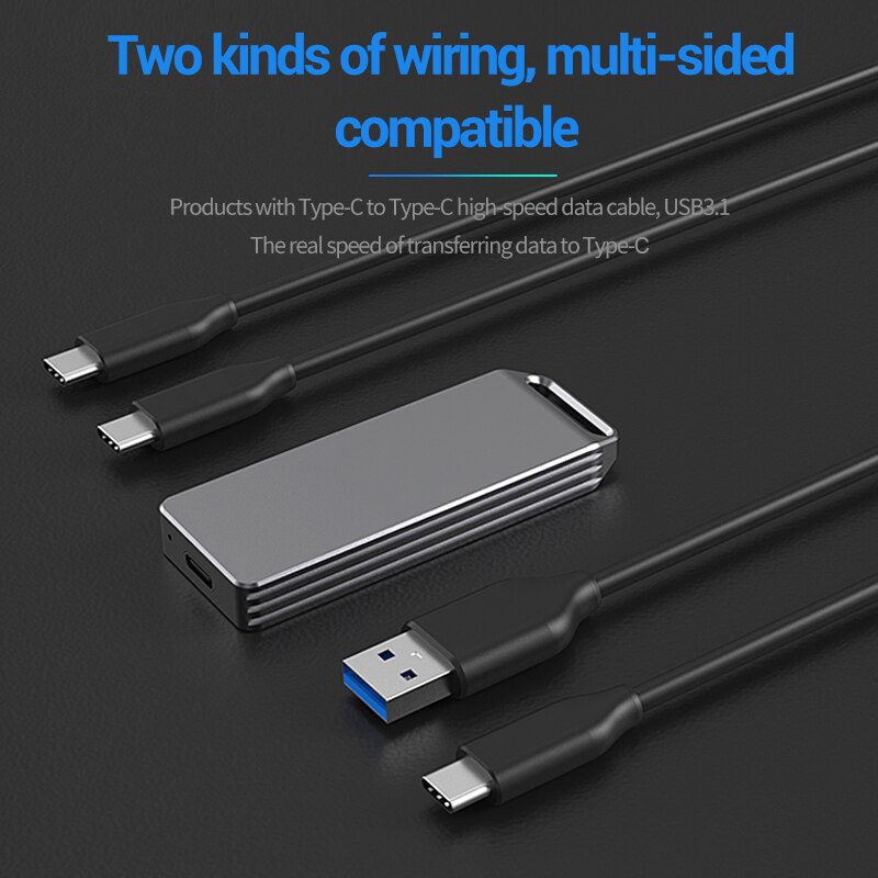 Blueendless M2 SSD Case NVME Enclosure M.2 to USB Type C 3.1 SSD Hard Drive for NVME PCIE NGFF SATA M/B Key SSD Disk SSD Case