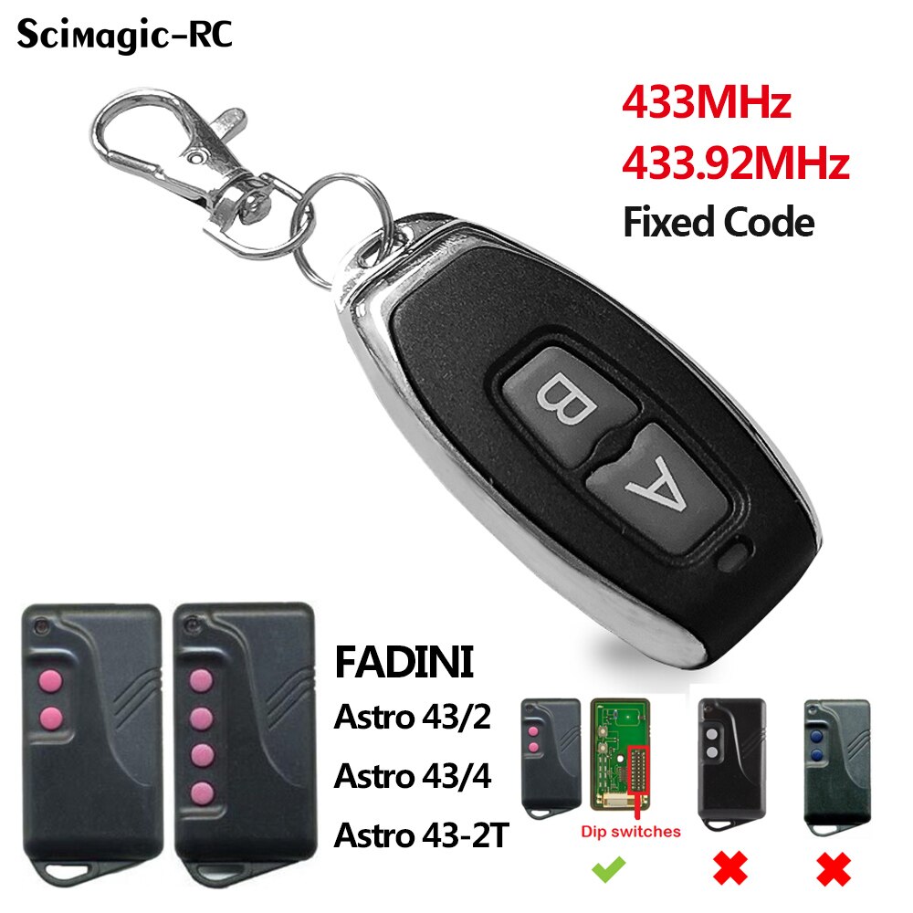 FADINI Astro 43/2 43/4 43-2T Garage Gate Door Remote Control Duplicator 433.92MHz Transmitter Fixed Code