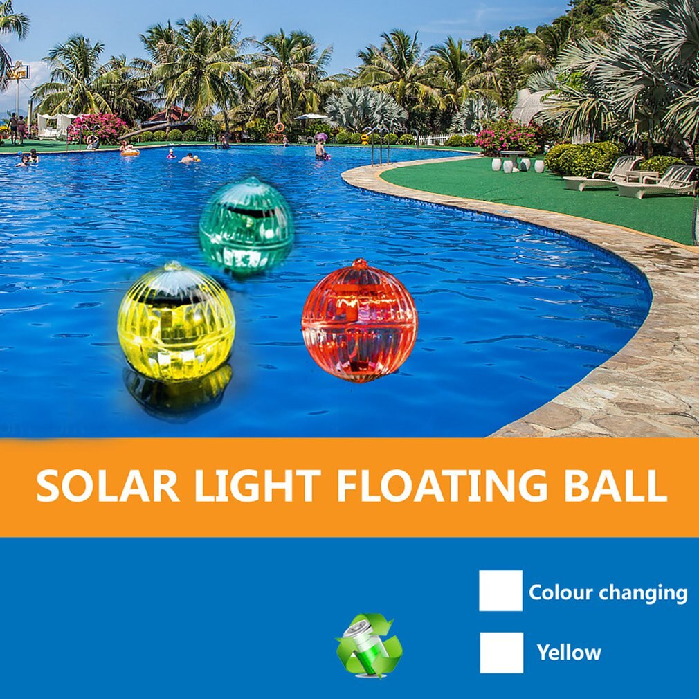 Ao ar livre luzes de deriva de água solar luz colorida luz amarela quente lagoa luzes flutuantes luzes bola luzes da piscina