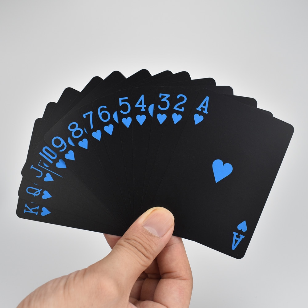 PVC Zwart Poker Blauw En Rood Speelkaarten Plastic Waterdichte Game Deck Card