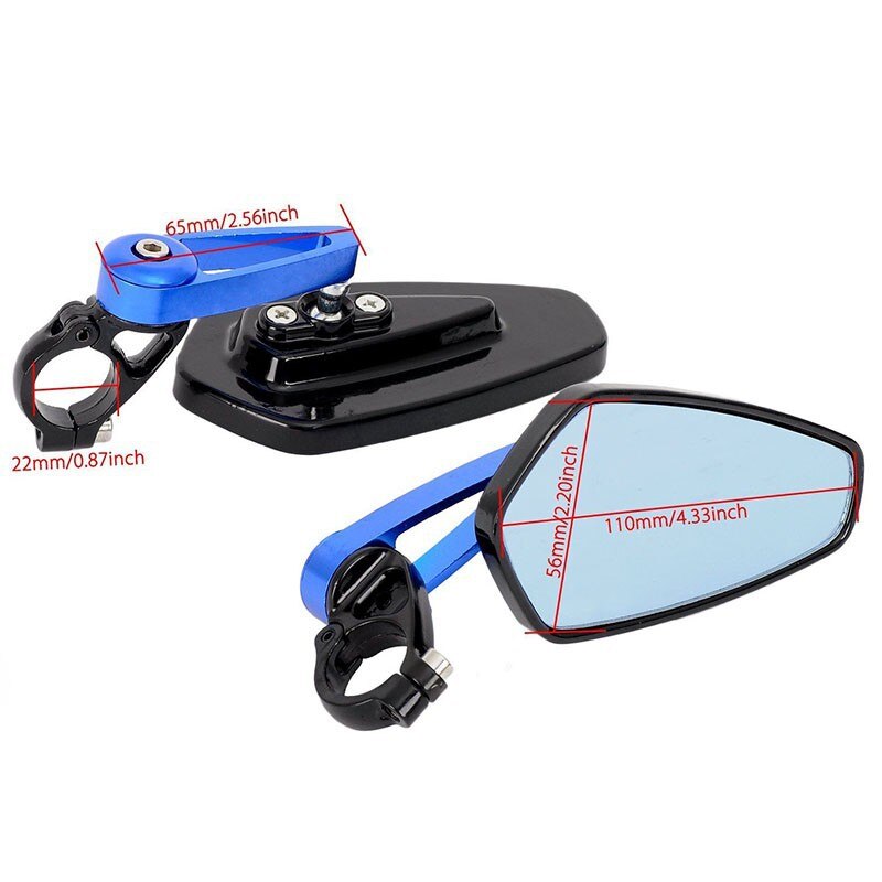 1 paire Handel barre extrémités moto miroir guidon extrémités rétroviseurs latéraux pour Kawasaki Z800 Z750 Z1000 Z650 Z900 Z300