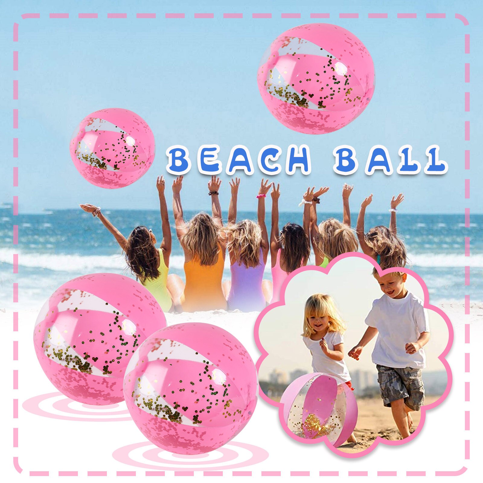 Opblaasbare Strand Bal Volwassen Zomer Outdoor Sport Zwembad Water Speelgoed Spel Bal Kinderen Bad Speelgoed Roze Kleur Water Polo