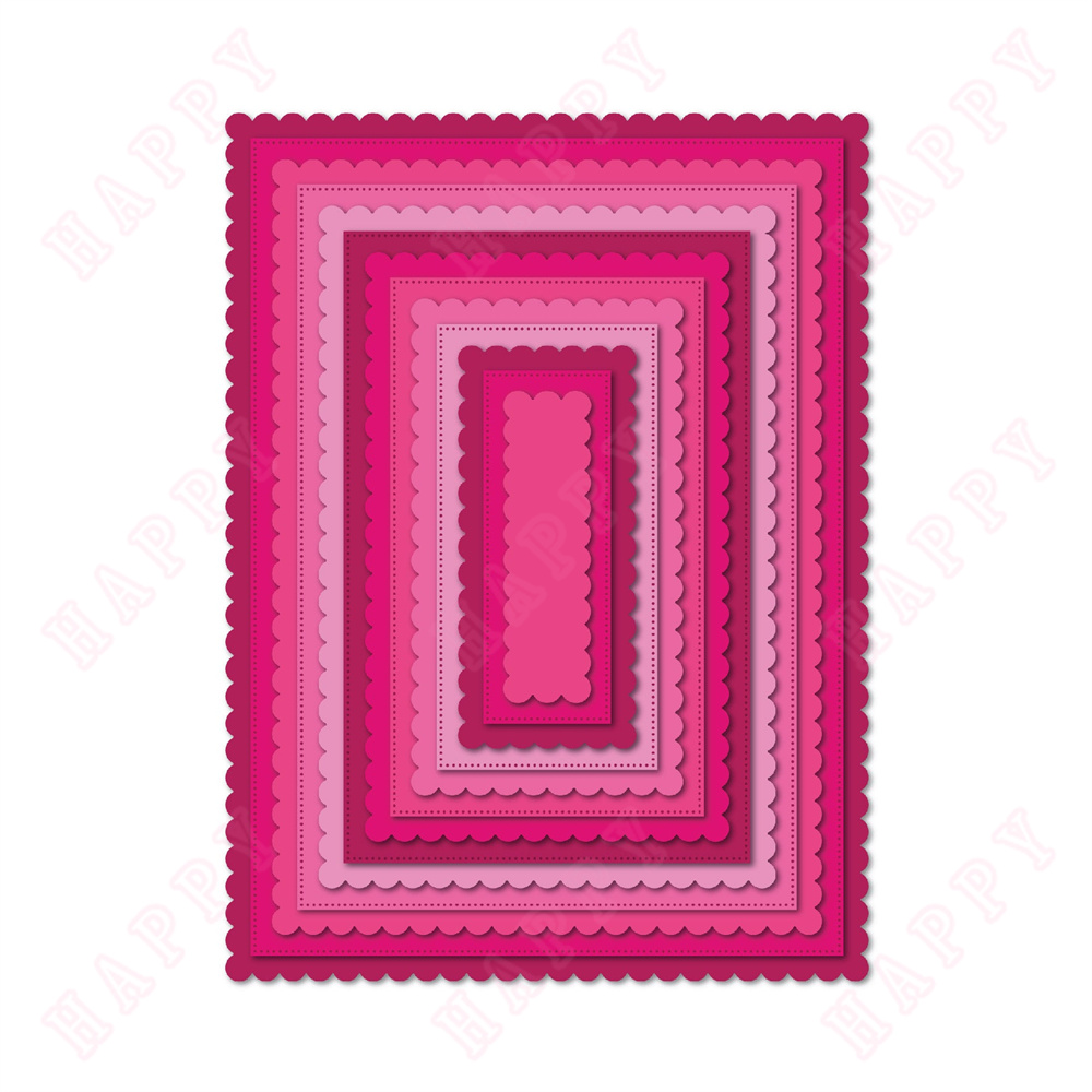 Sellos de ramo de flores, troqueles de corte de Metal para álbum de recortes DIY, tarjetas de papel, rectángulos, plantilla de grabado artesanal decorativa: azul profundo