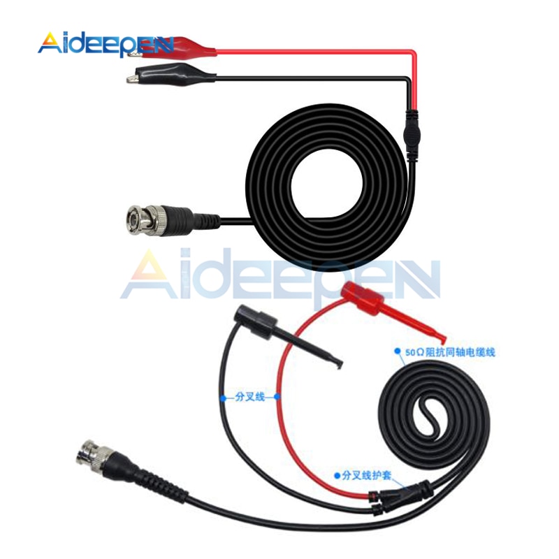 P1007 P1011 Bnc Q9 Stekker Naar Dual Hook Clip Probe Kabel Leads Twee Mini Probes 500V Test Haak oscilloscoop Accessoires