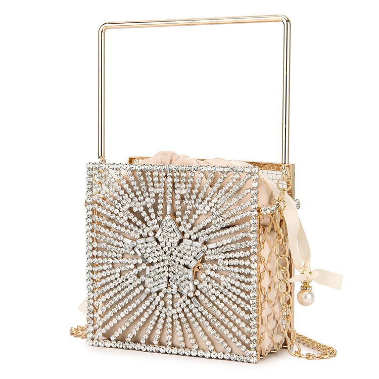 Estrella Chic diamante bolso de noche de bolsa de embrague para las mujeres de lujo hueco mujer bolsa monederos y bolsos de diamantes de imitación bolsa