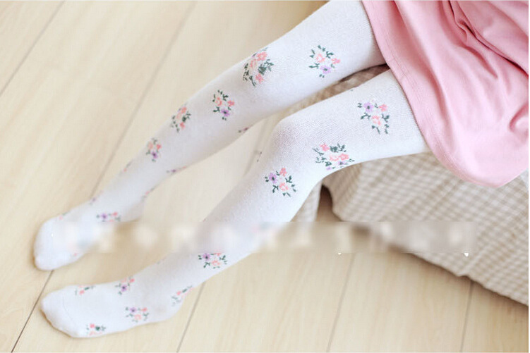 Meisje Panty Leggings Meisjes herfst en winter katoen rose bloemen base Koreaanse versie van de romper kinderen sokken Leggings