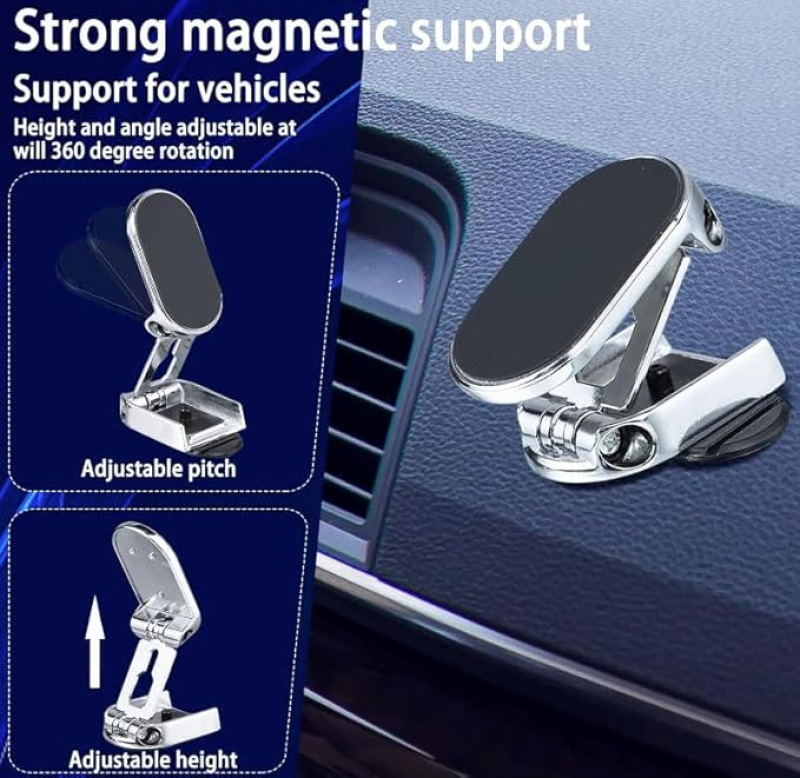 Magnetic Car Phone Holder 360 Rotating Phone Holder Stand Foldable Magnet Smartphone Support Mount Multifunctional Phone Holder