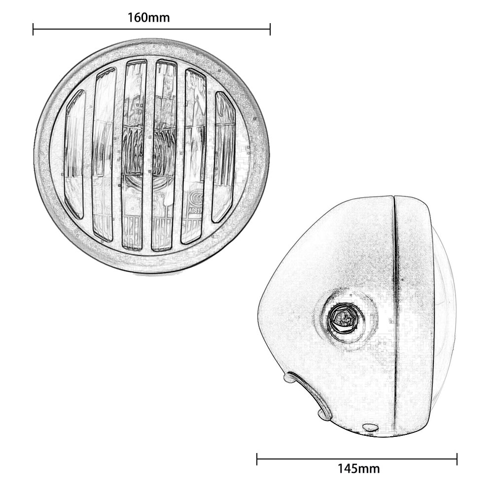 Phare LED rond avec supports pour motos, pour Chopper/Bobber/Cafe Racer/vélos de tourisme, 12V