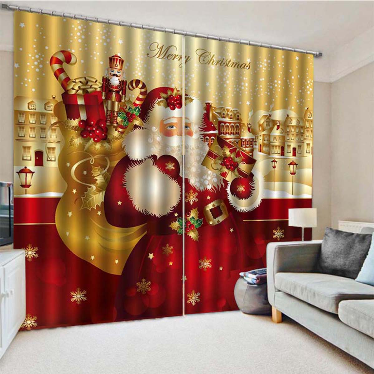 85 x 200cm juletæppe vindue stue gardiner dørtæppe julemanden gardin gardin hjemhængende dekoration: Type 4