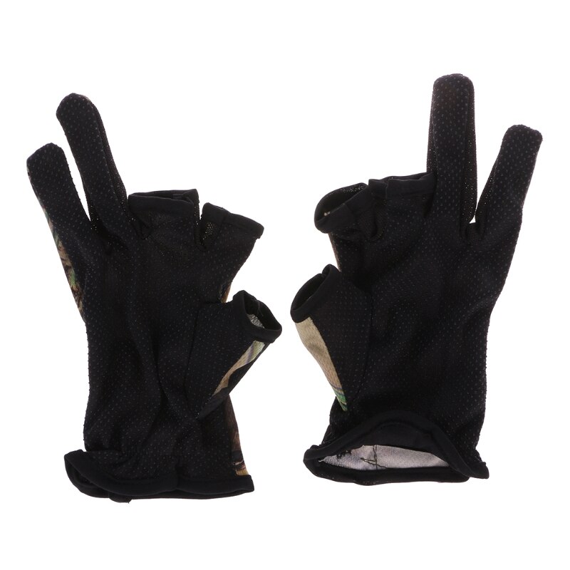 Vissen Handschoenen 3 Cut Vinger Slit Outdoor Sport Anti Slip Ademend Camouflage 875D