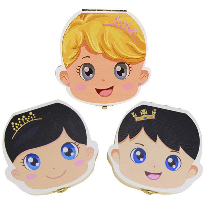 Baby Spanish English Wooden Tooth Box Organizer Boys Girls Infant Baby High Teeth Case Souvenirs For Children Kids