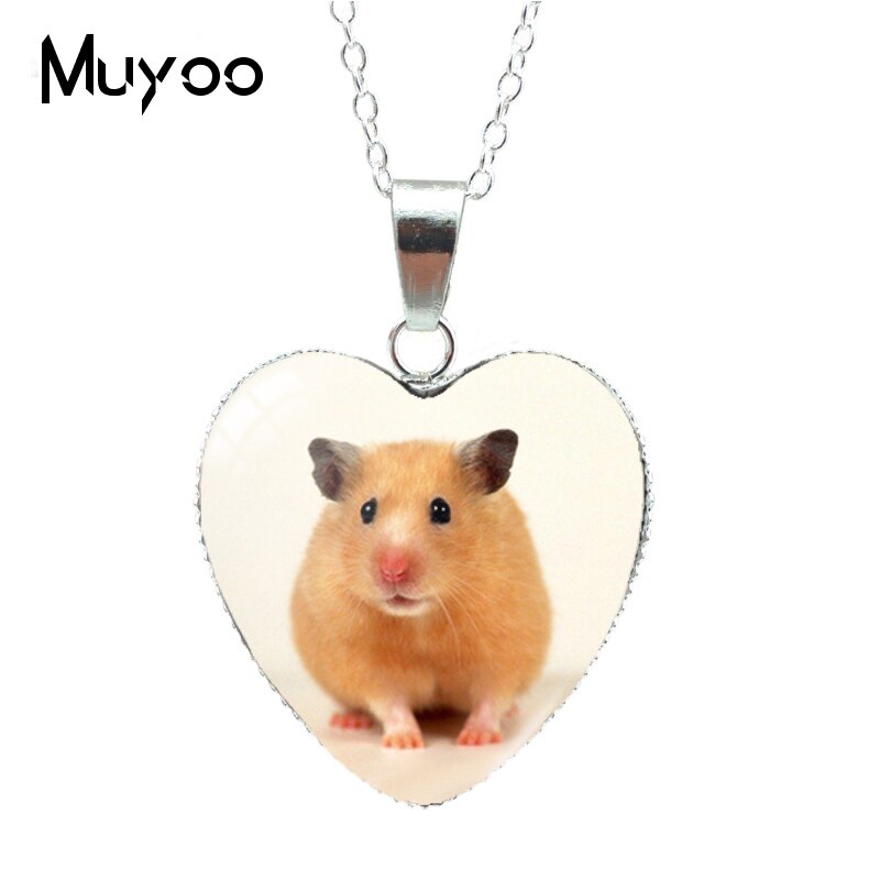 Cute Pets Animal Mouse Funny Hamster in the Bag Heart Pendant Necklace Jewelry for Kids HZ3: 1