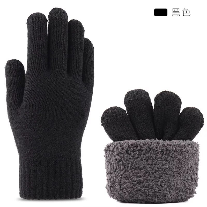 knitted warm touch screen gloves for men's autumn and winter thickened woolen gloves: 5