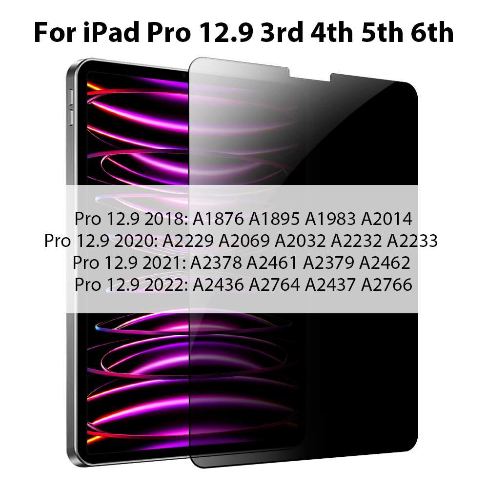 Privacy Glass For iPad Pro 12.9 11 6th 12 9 9th 10th Gen 10.9 Screen Protector For iPad Air 5 4 3 Mini 6 10.2 Anti Peeping Film: Beige