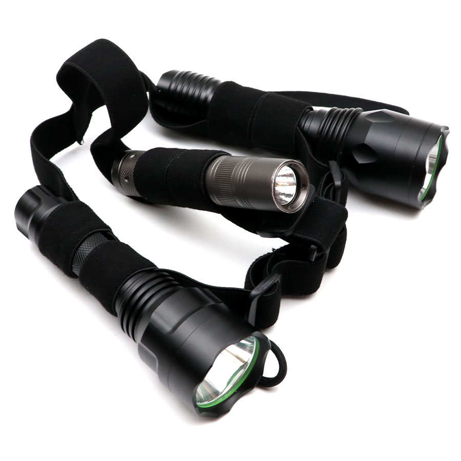 Varias bandas para la cabeza de linterna, correa ajustable elástica de nailon, soporte de montaje Frontal lateral para linterna LED, lámpara de faro