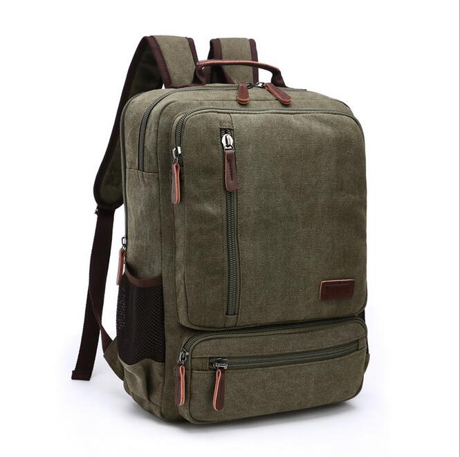 082017 yesetn tas mannen canvas dubbele schoudertas rugzak: army green