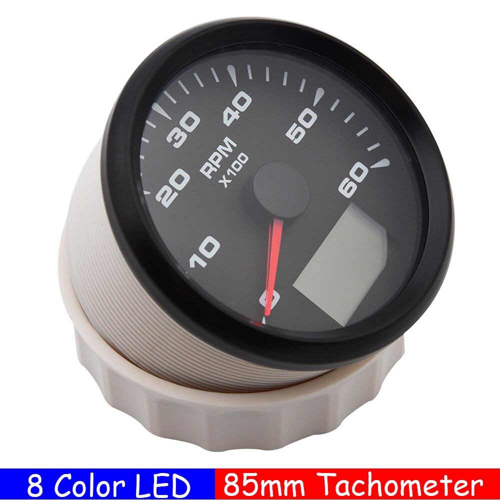 3000,4000,6000,8000Rpm Marine Tacho Meter Met Trip Cog Urenteller Tacho Sensor M16 M18 Waterdichte Auto Boot Toerenteller Gauge 85Mm: 6KRPM BB