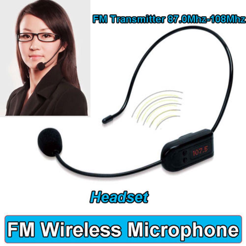 Portable FM Wireless Microphone Headset Megaphone Radio Mic for Loudspeaker Teaching Microphone Head Wear Mic