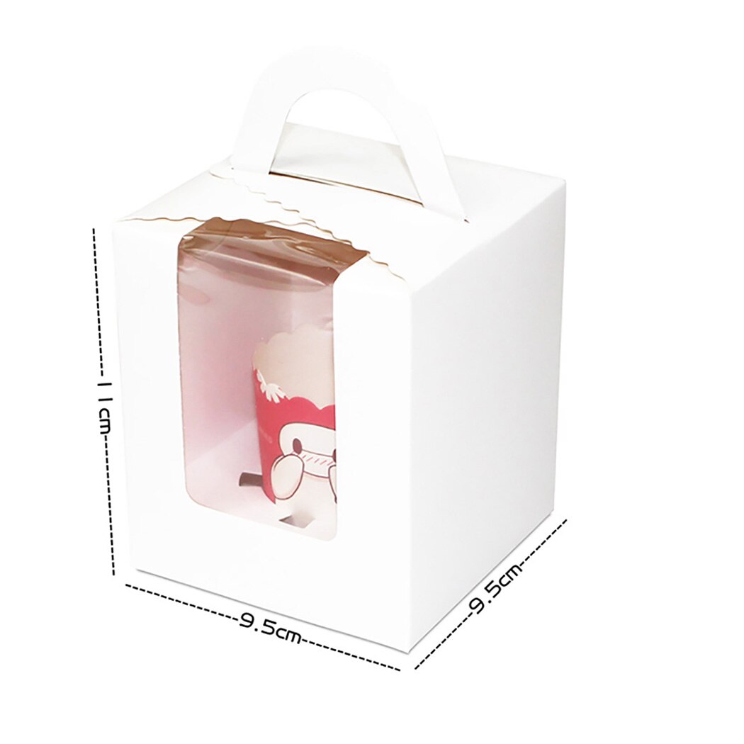 20 st söt mini kex godis låda enkel muffinslåda bärbar fönster cupcake låda mousse lera pudding flaska förpackningsmugg