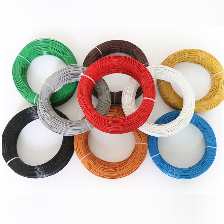 Ul1332 20 awg teflon kunststof geïsoleerde draad 0.5mm vierkante ofc vertinde koperen elektrische kabel hoge temperatuur geleidbaarheid doe-het-zelf lijn