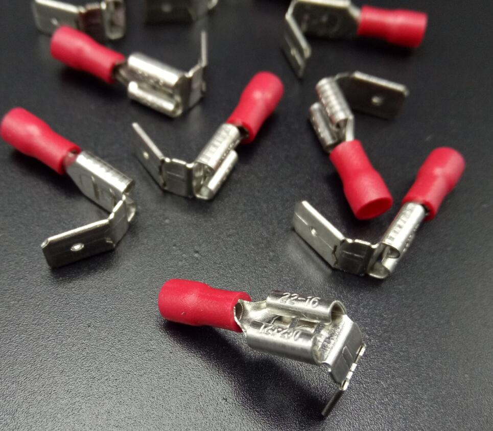 20x Aggraffatura Connettori a dovuto gareggiare Femmina vanga Terminali del Connettore in Ottone stampato con Sn: Rosso