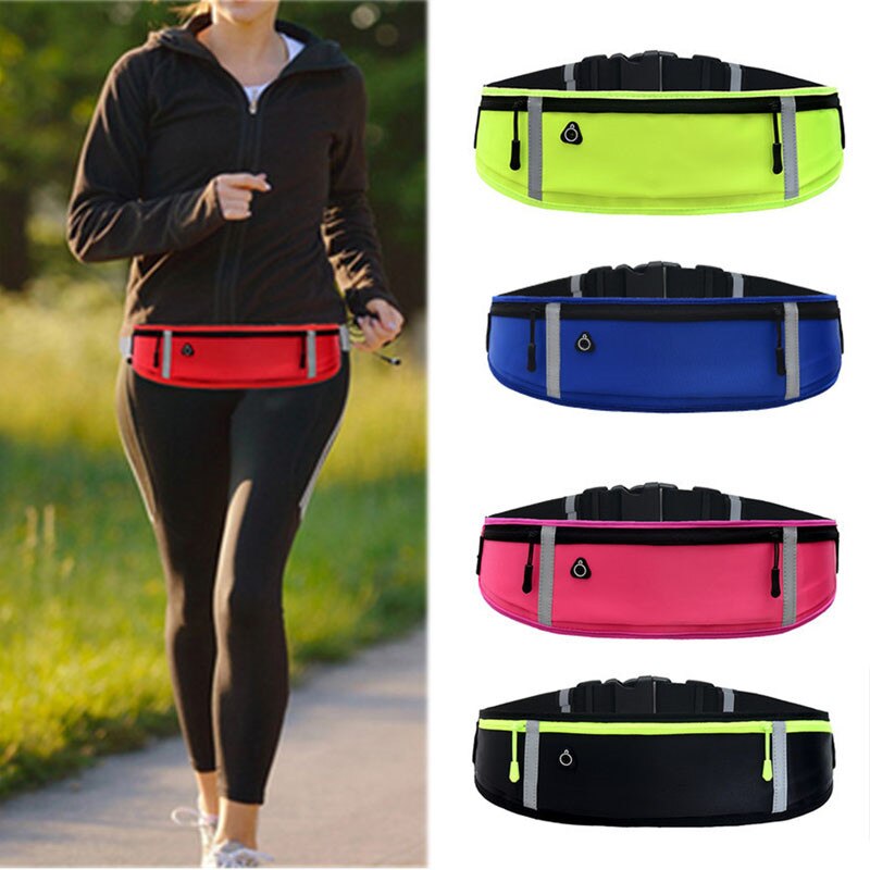 Riñonera ultradelgada de bolsillo para hombre y mujer, Unisex, impermeable, de licra, portátil, para deportes al aire libre, pequeña