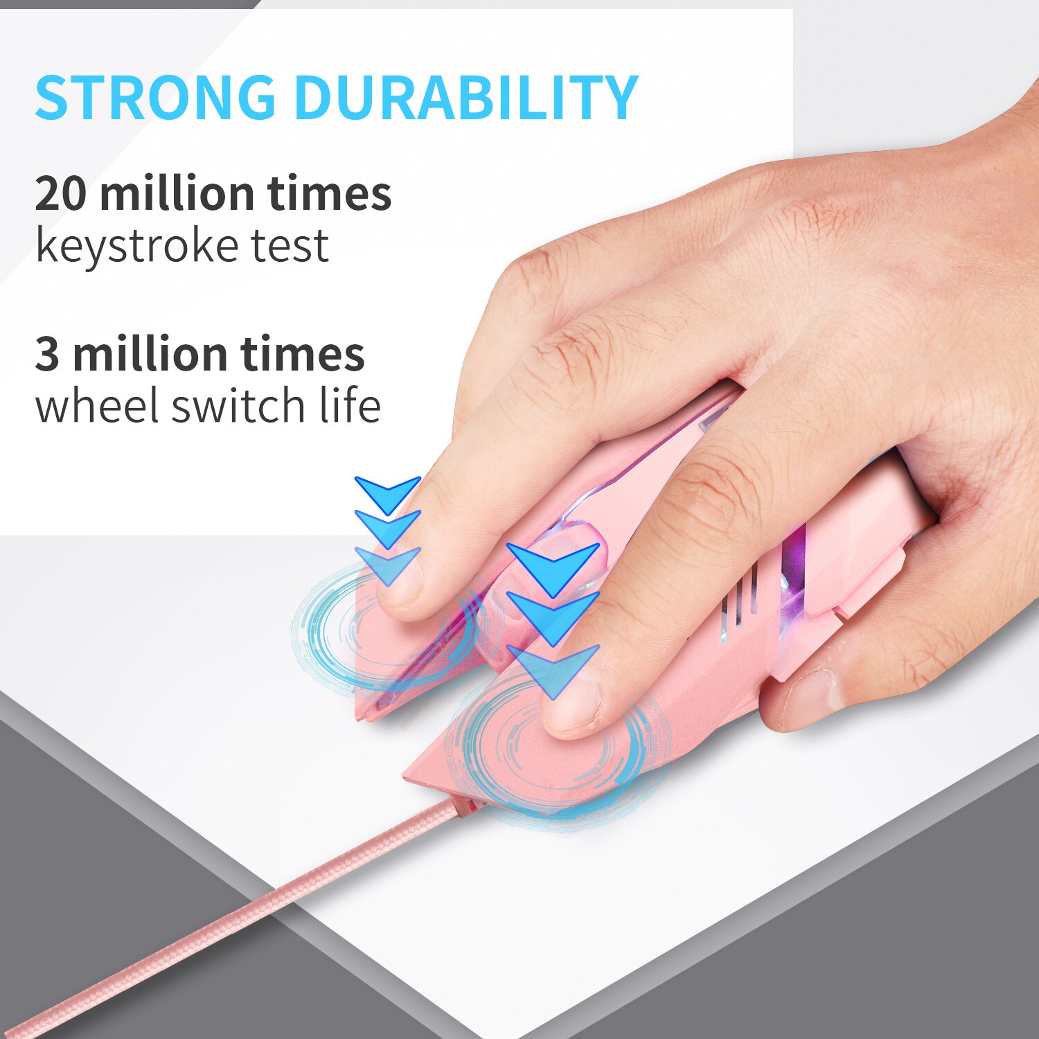 Gaming Mouse Gamer 6 Button 3000DPI Wired Ergonomic Mouse Computer Mouse Silent USB PC Mice with Backlight for Laptop