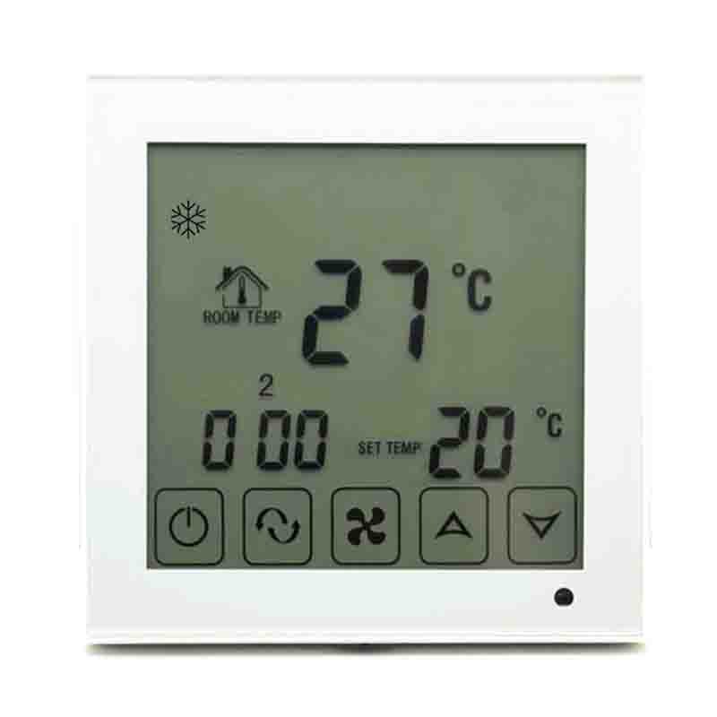 Touch screen room thermostat temperature controller for 2 pipe fan coil heater cooler adjustable: No-remote control