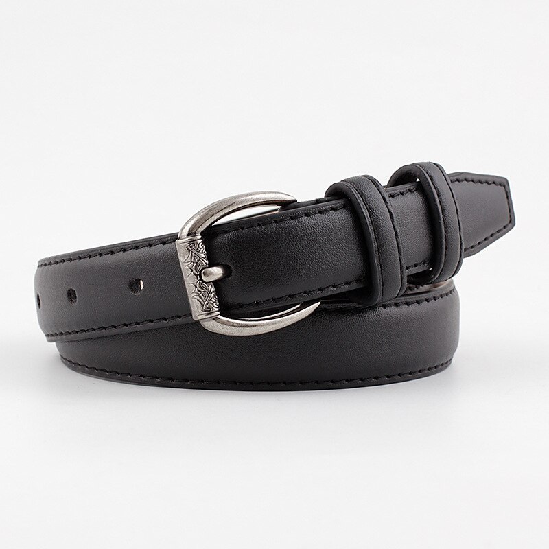 ¡Novedad de ! Cinturón Vintage Steampunk en negro, blanco y marrón para mujer, cinturón de cuero largo ancho para mujer, Vaqueros: Black
