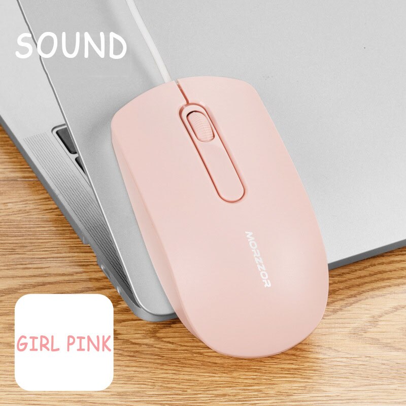 Kablet mus gaming ergonomisk stille mus usb kontormus for datamaskin bærbar pc  pc 3- knapper 1200 dpi kabel: 03 rosa