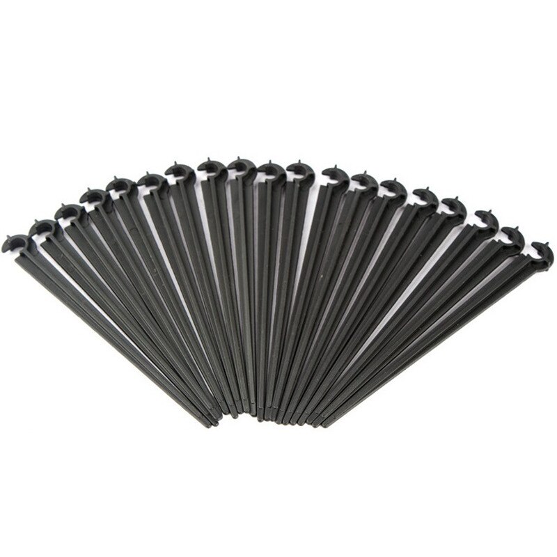 20pcs 4/7mm Garden Hose Stabilizer Stakes Clamp C-Type Fixed Hose Holder Home Gardening Drip Irrigation System Pipe Support