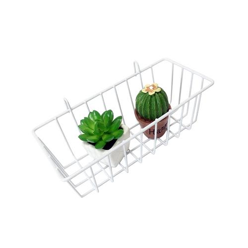 Metal Decorative Storage Basket DIY Grid Flower Pot Hanging Shelf Wall Mounted Iron Frame Hanging Display Rack Home Decoration