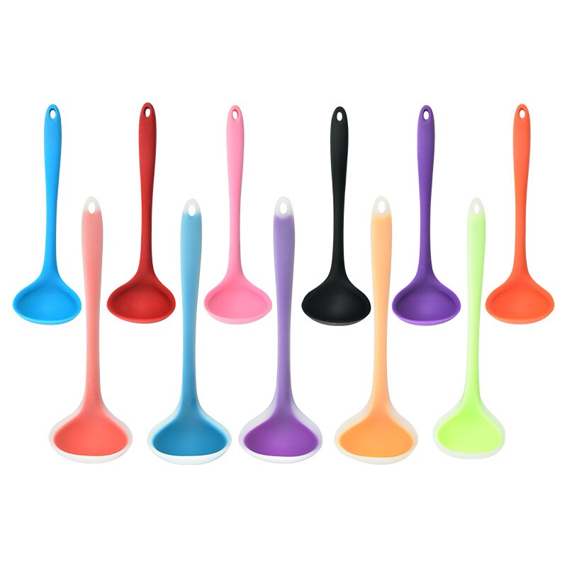 1 Piece Thickened Silicone Soup Spoon Cooking Spoon Porridge Spoon Kitchen Utensils 20.5x6.5cm