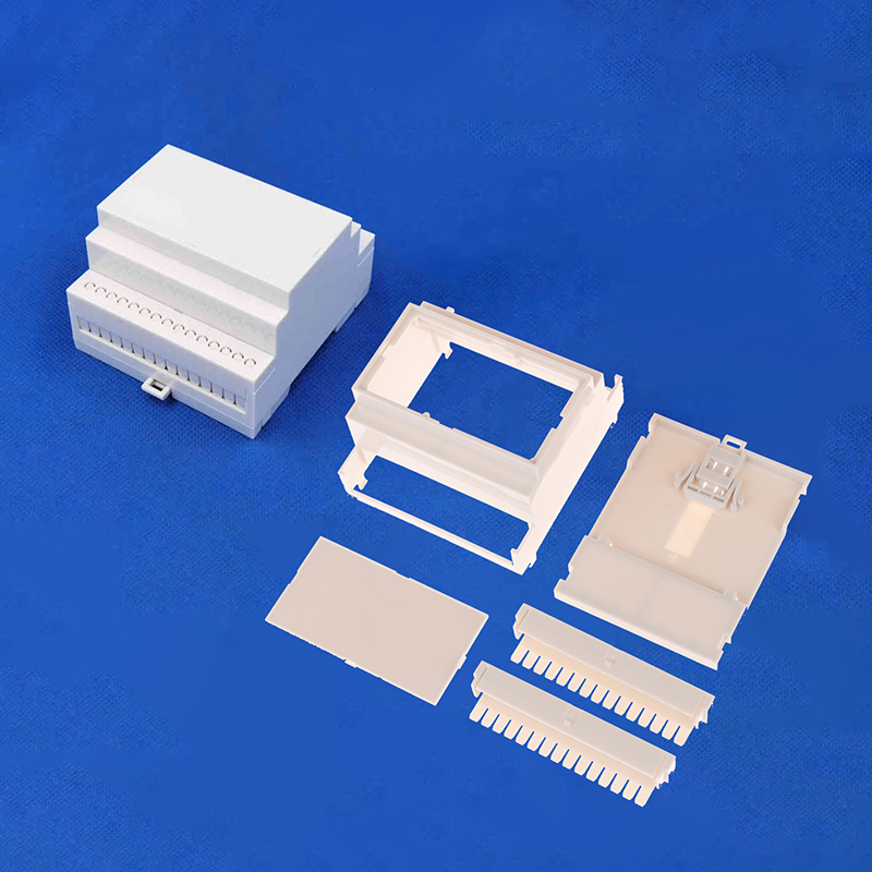 Din Rail Enclosure Plastic Enclosures For Electronics Distribution Box Electronic Enclosure Outlet Enclosure: Ivory