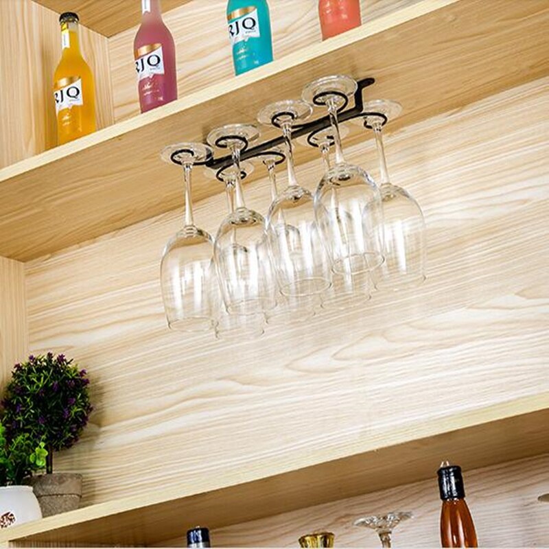 4 - 12 Wine glass rack Hanging Under Cabinet wine cup holder Stemware storage rack display shelf Organizer bar accessoires