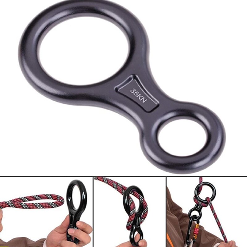 8-Shaped Descender Climbing Equipment Downhill Equipment 35KN Suitable for Climbing Bearings and Wrestling Devices