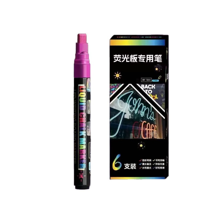 UV-fluoreszierende Neon--Kreidemarker, umkehrbare Flüssigkreidestifte, nasse, löschbare Menütafeln, Glas-Whiteboards, fluoreszierende Tafel