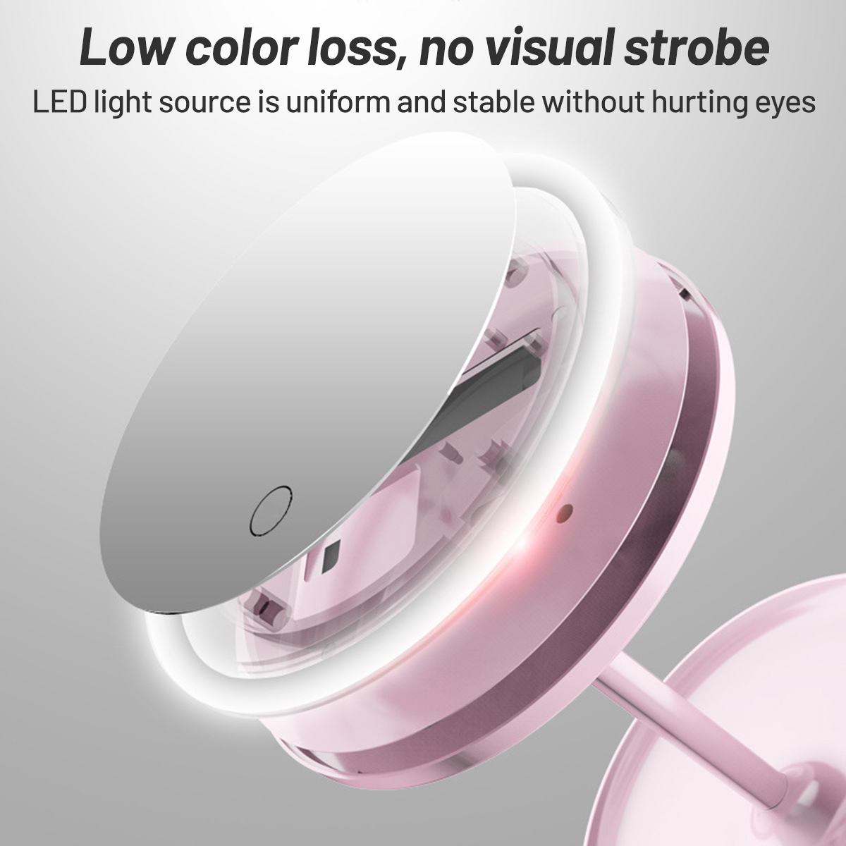 Espejo de maquillaje LED USB con luces pantalla táctil lámpara de espejo de maquillaje regulable Mesa espejo cosmético de belleza portátil